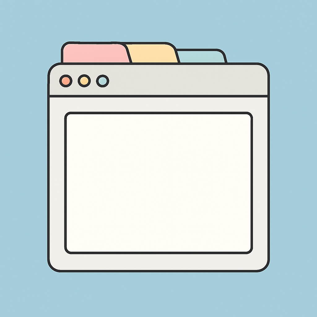 Minimalist Computer Window Illustration on Light Blue Background Social Media Post