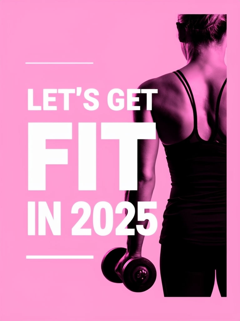 Motivational Fitness Poster for 2025 with Dynamic Design Social Media Post