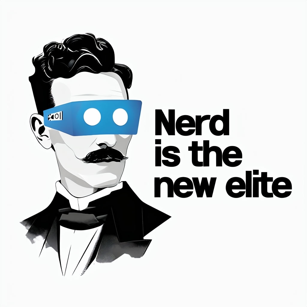 Minimalist Nikola Tesla Illustration with Nerd Elite Quote T-Shirt