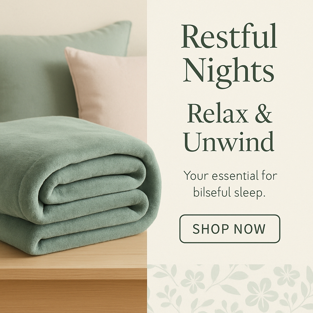 Cozy Bedroom Advertisement for Restful Nights and Relaxation Ads