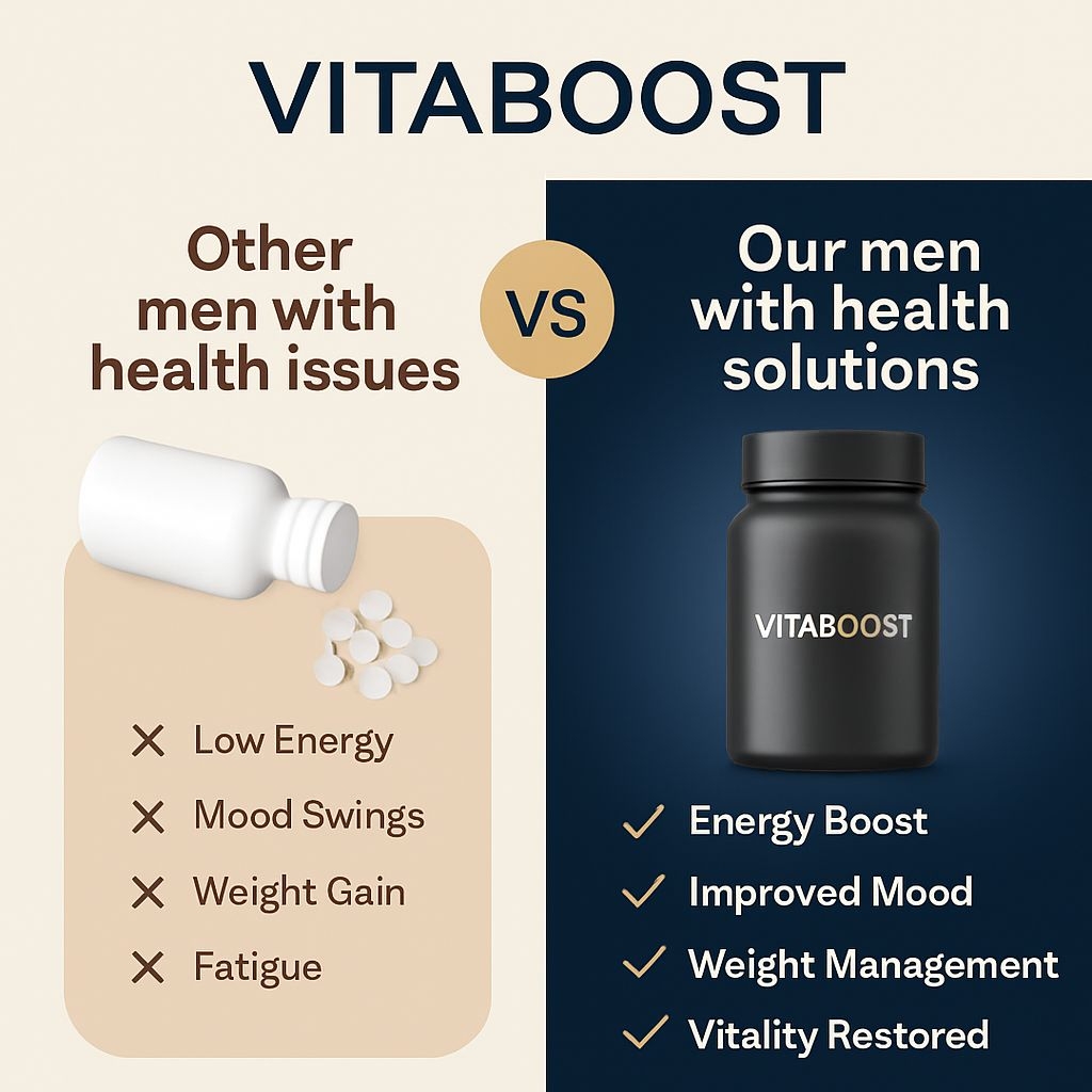 Men's Health Supplements Comparison with VitaBoost Design Ads