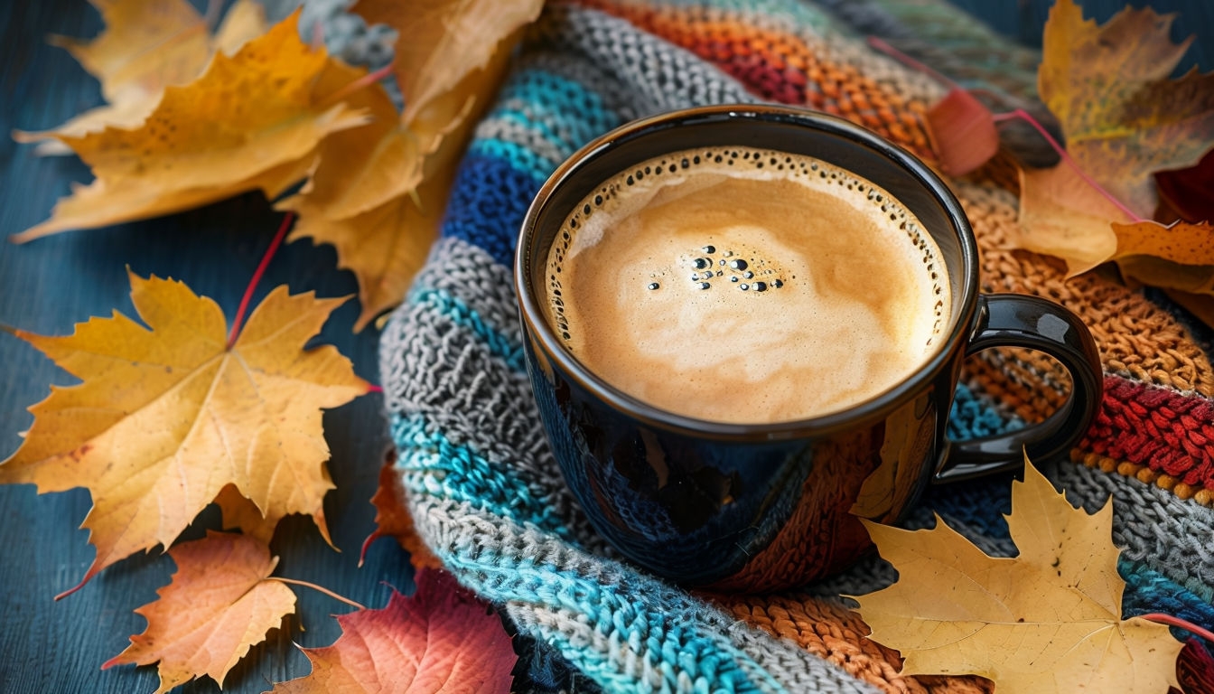 Cozy Autumn Coffee Still Life Photograph for Art Category