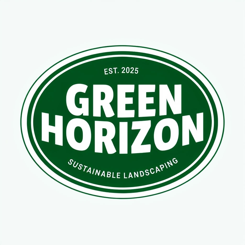 Modern Minimalist Green Horizon Logo for Sustainable Landscaping