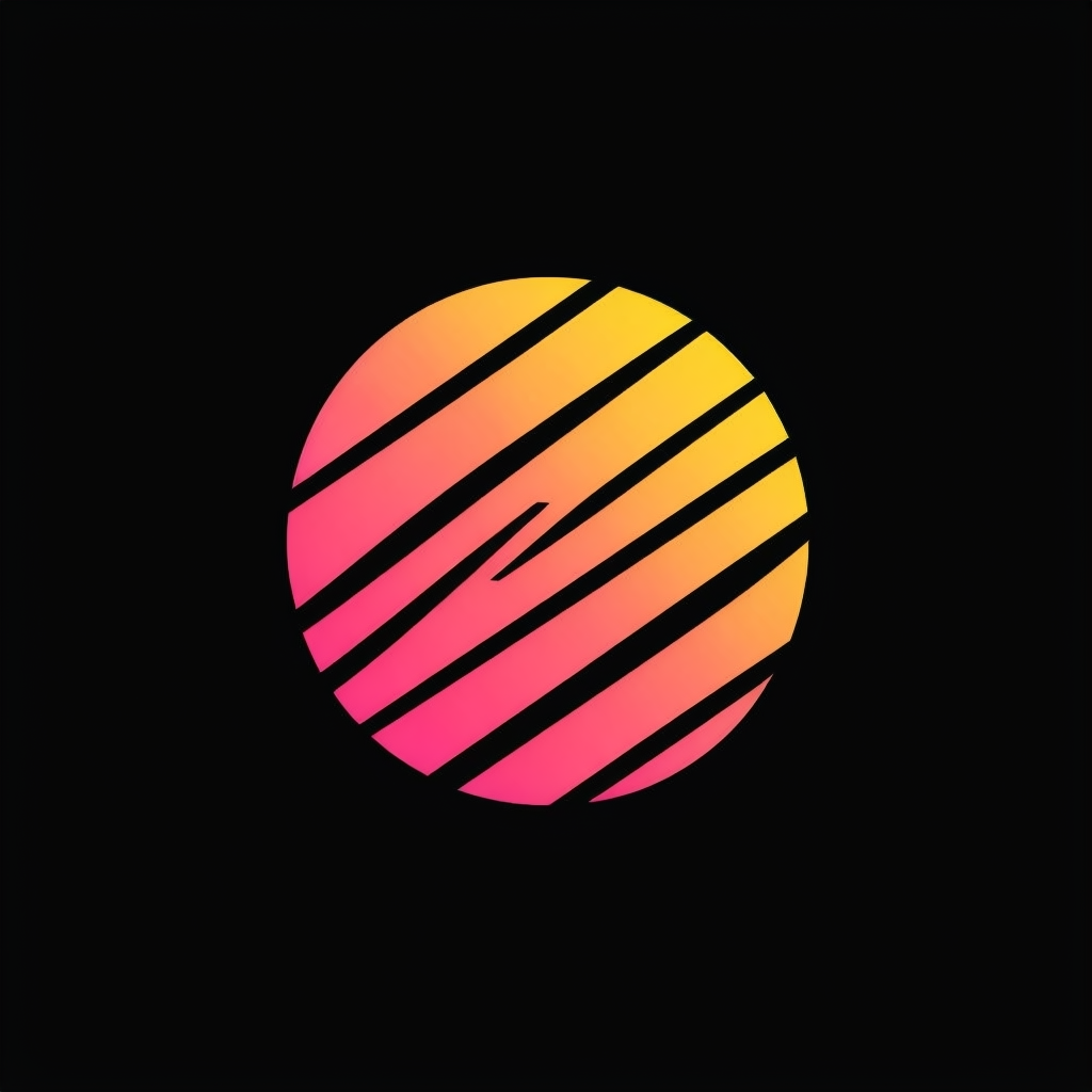 Modern Gradient Circle Logo with Diagonal Stripes