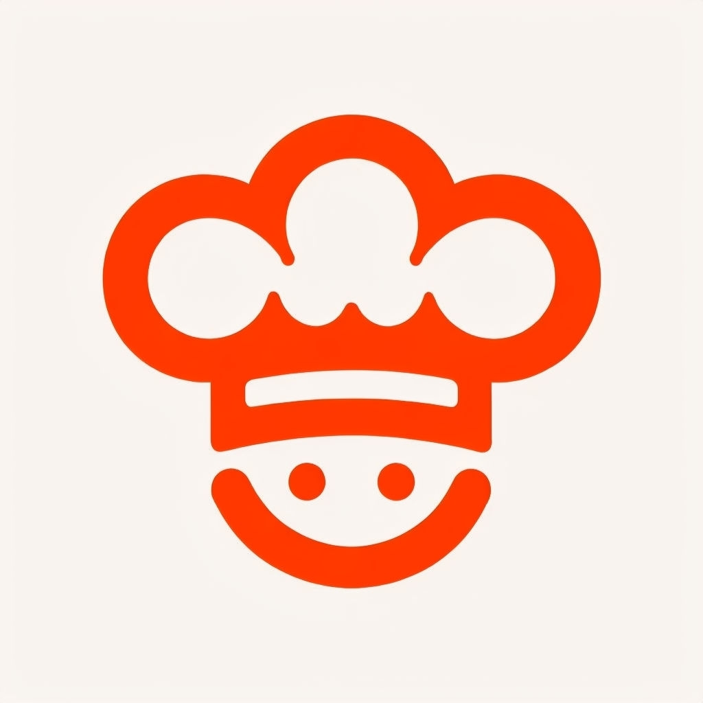 Minimalist Chef Hat Logo with Smiling Face Design for Logo