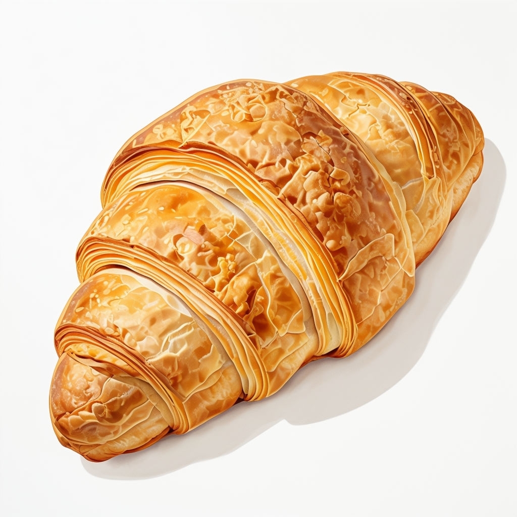 Realistic Golden-Brown Croissant Digital Illustration Mug
