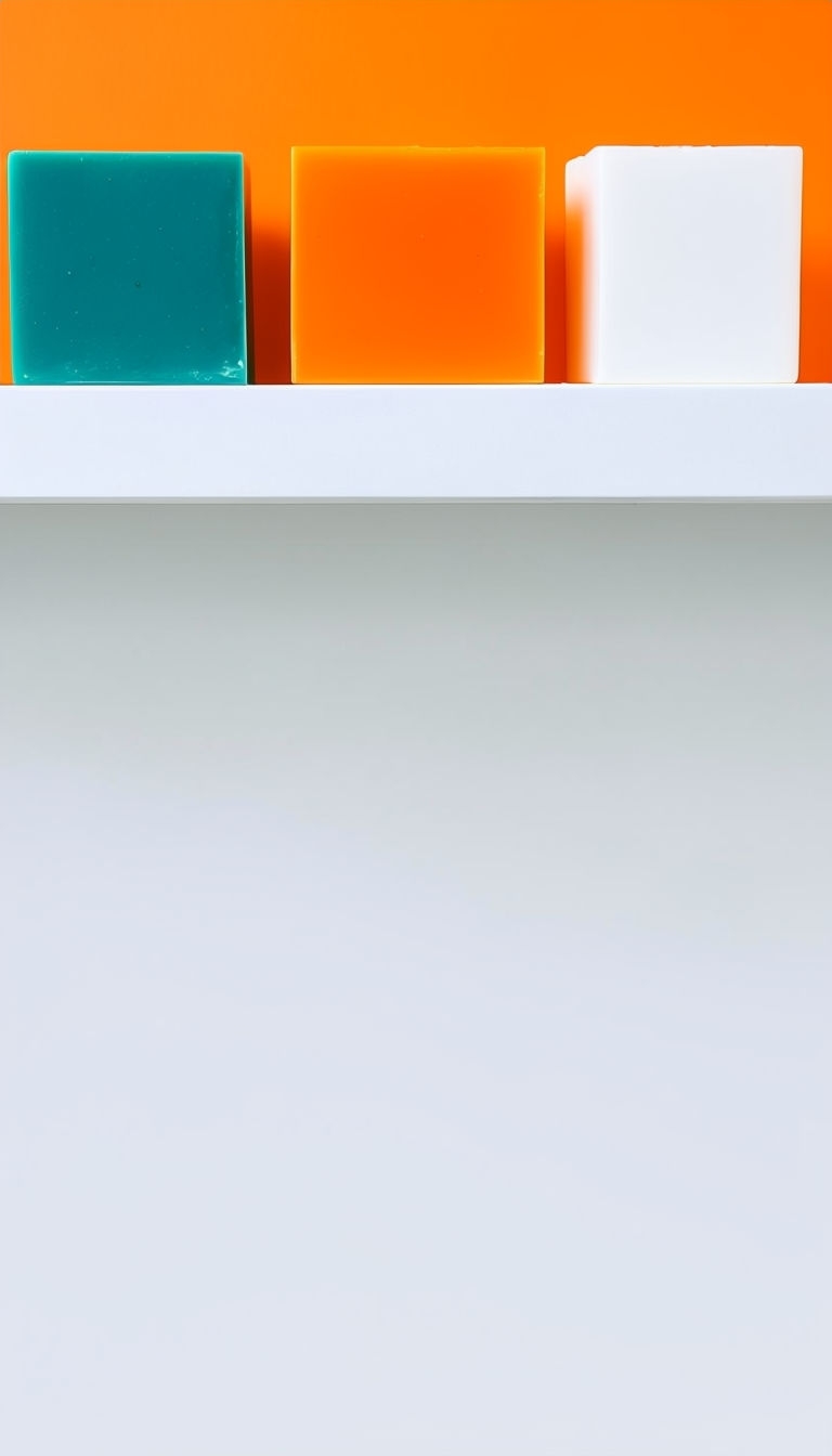 Vibrant Minimalist Soap Blocks Arrangement for Social Media Post