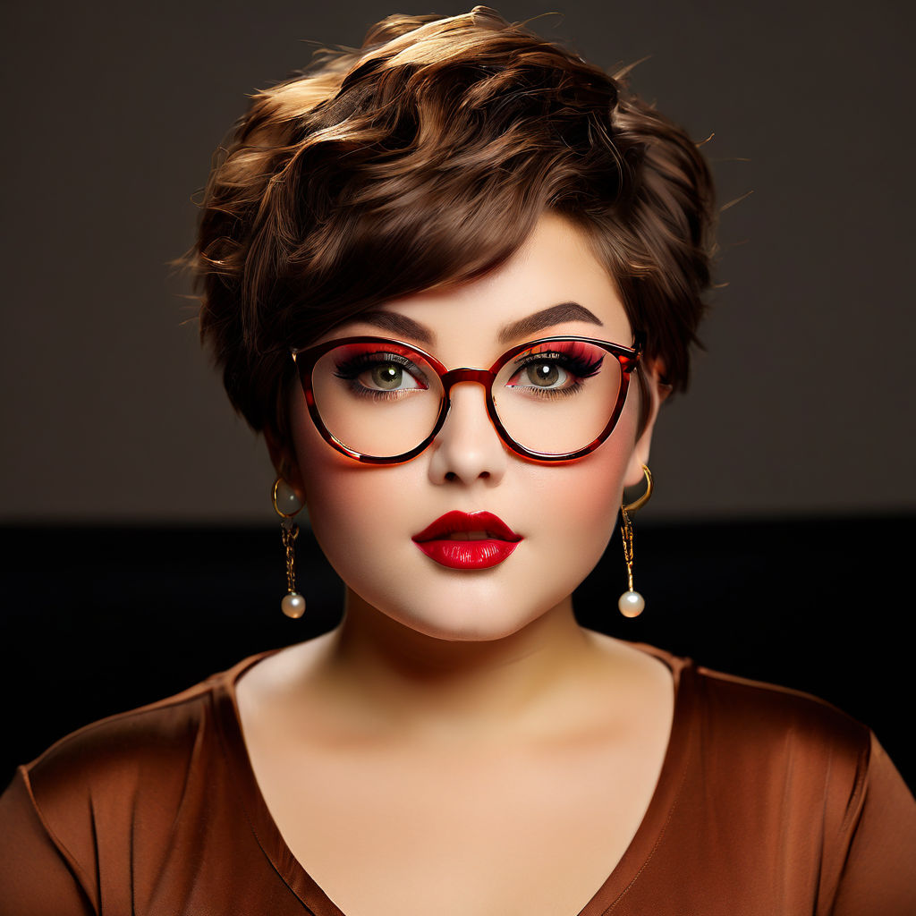 fat woman with white glasses