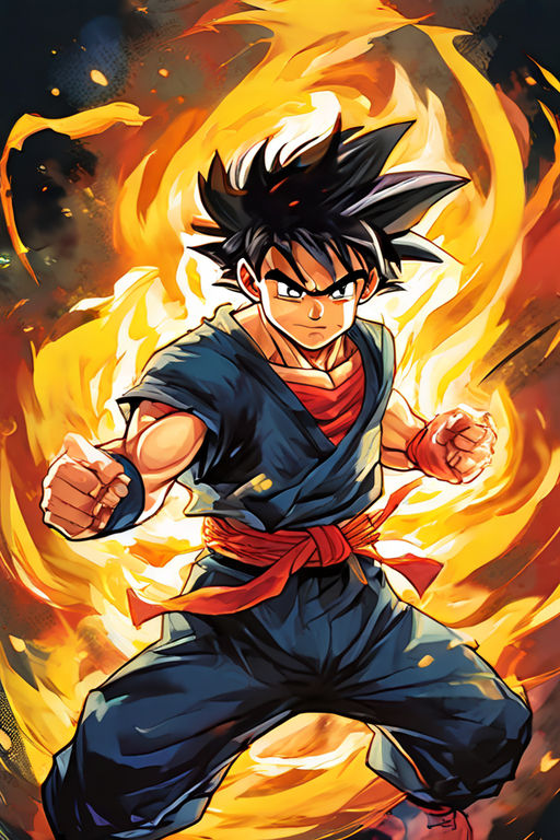 Sang Goku characterized in a Studio Ghibli aesthetic by phouthasane ...