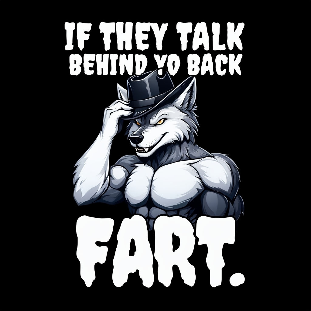 Mischievous Wolf Cowboy Humor with Funny Text Illustration Memes