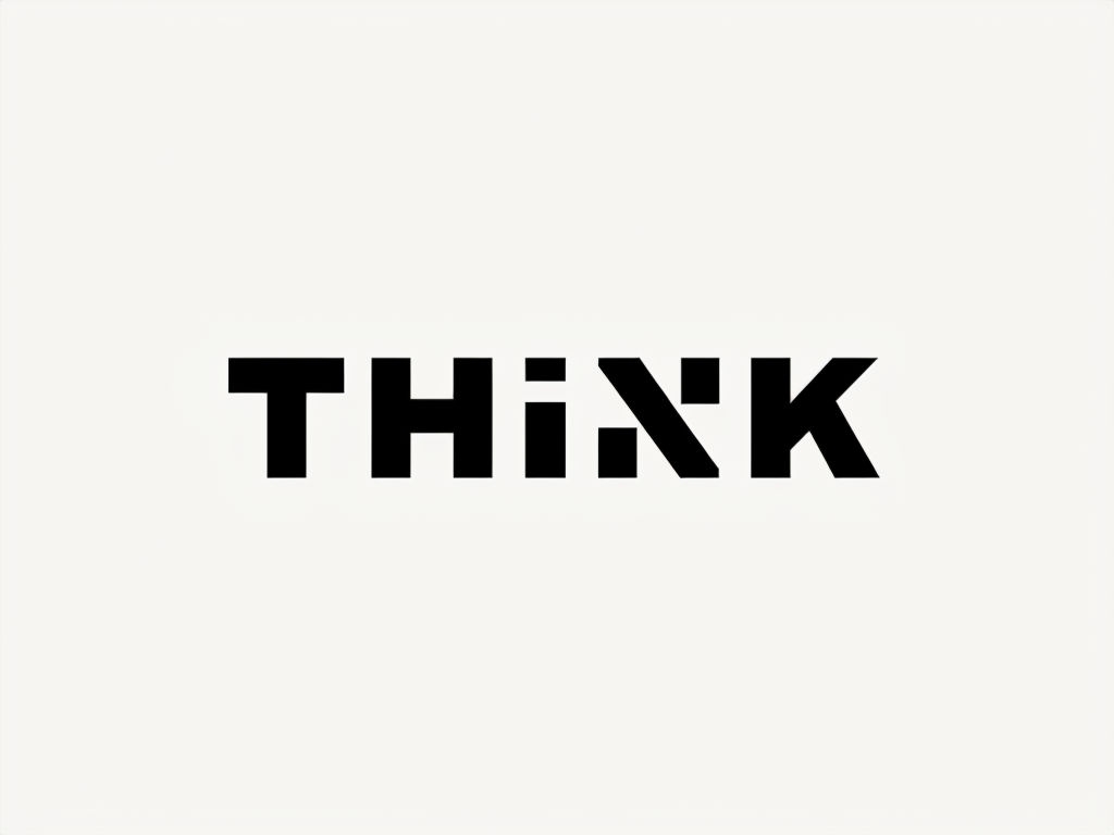 Minimalist Bold THINK Typography Logo Design