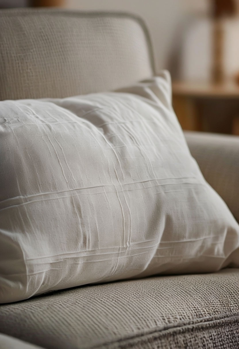 Cozy White Rectangular Throw Pillow Digital Mockup Photography