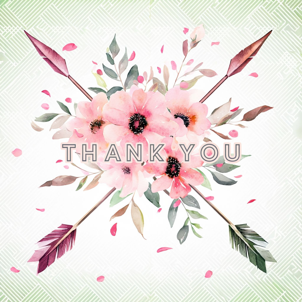 Thank You Card with Crossed Arrows 