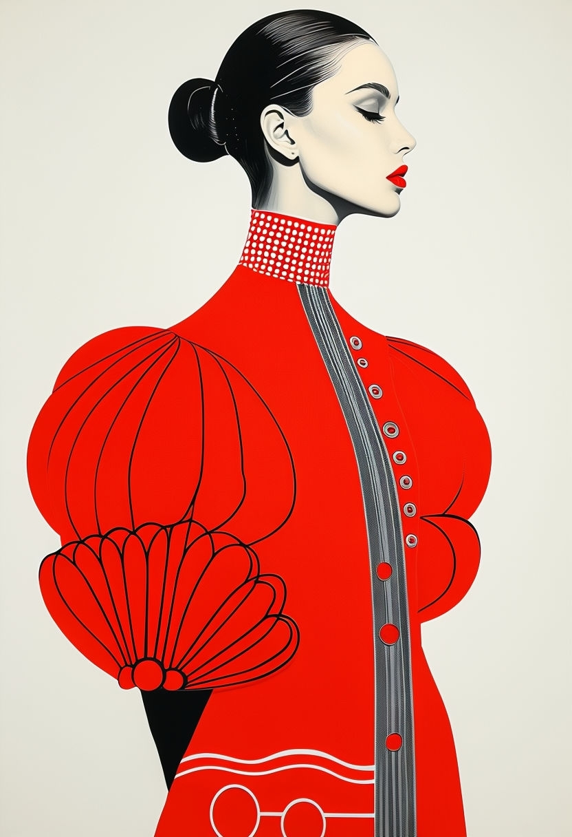 Minimalist Profile Illustration of a Stylish Woman Art