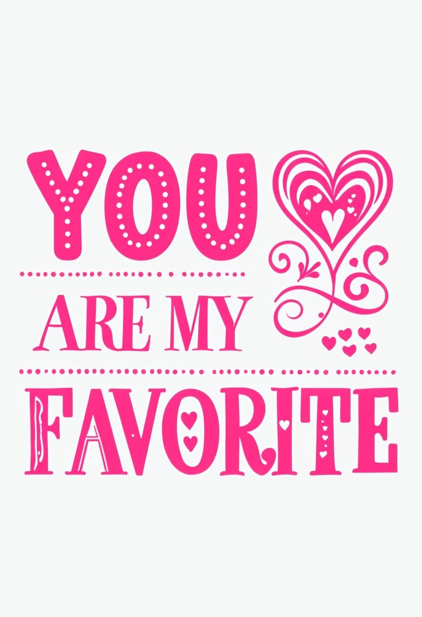 You Are My Favorite Love Message Card Design