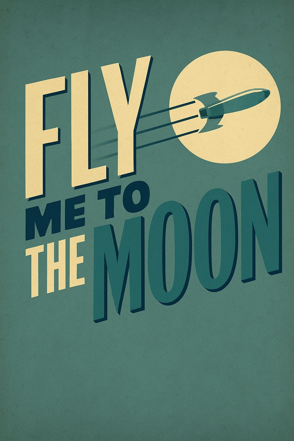 Fly Me to the Moon Retro Motivational Graphic Design Poster