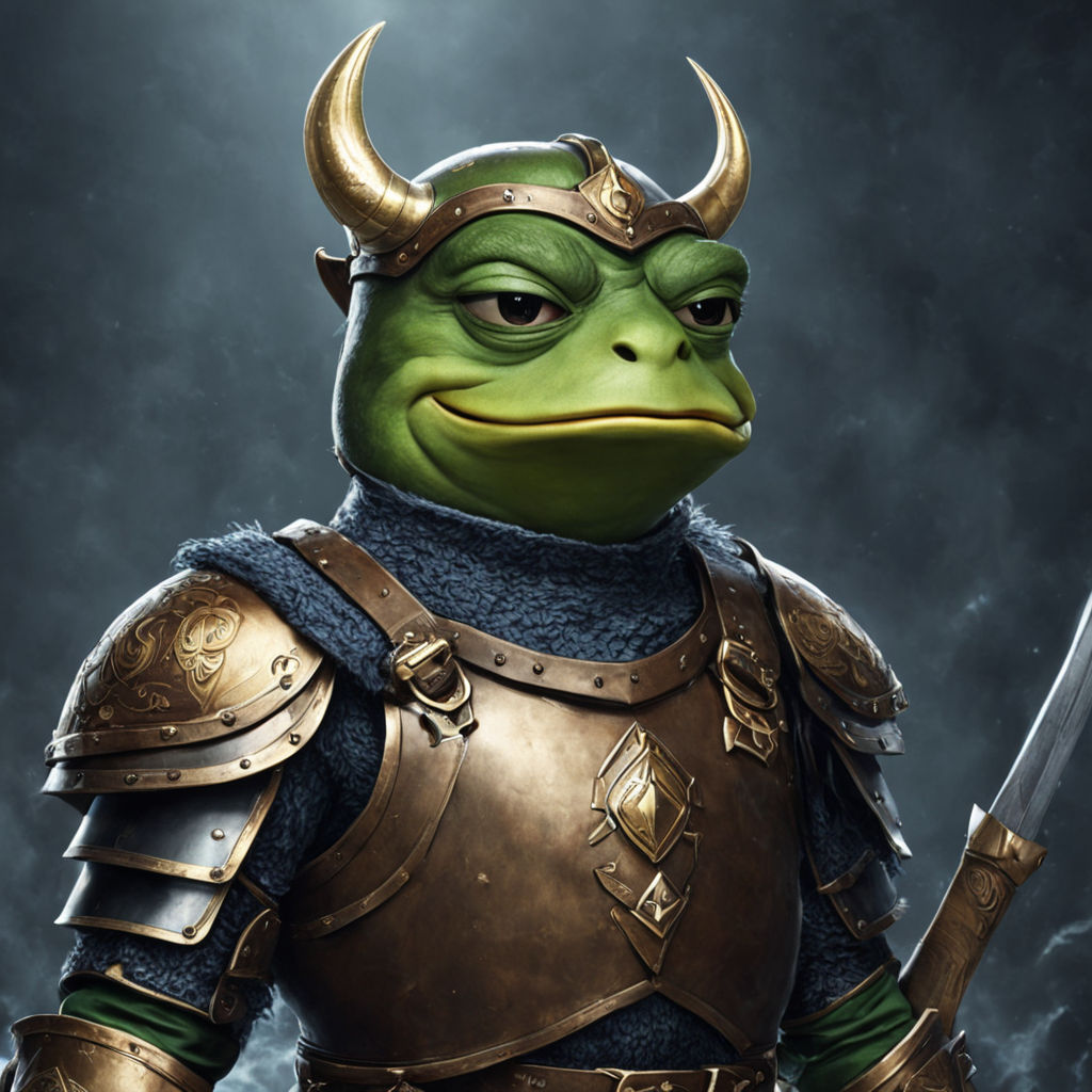 Gigachad pepe the frog in vikings armor by First - Playground