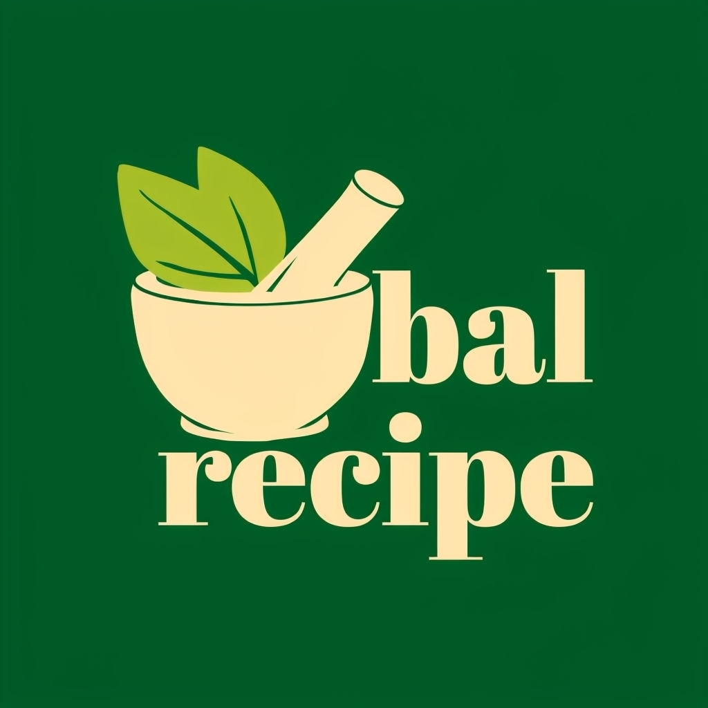 Minimalist Herbal Recipe Logo with Mortar and Pestle Design