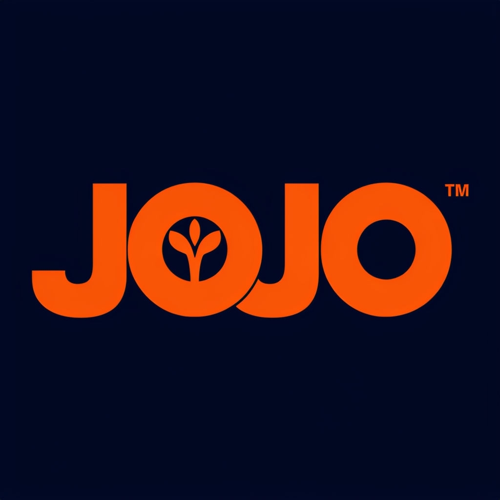 Modern Eco-Friendly JOJO Logo Design with Plant Symbol