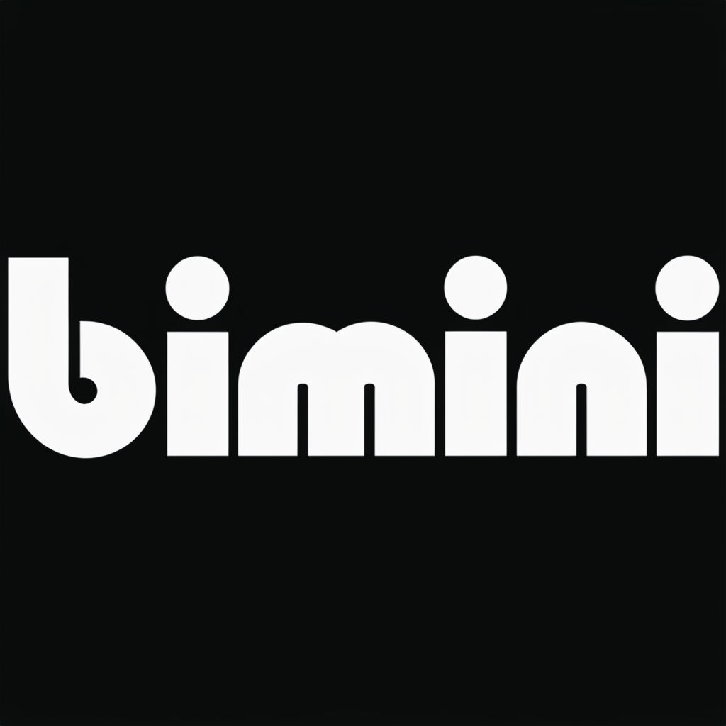 Modern Bold Bimini Logo Design on Black Background Logo
