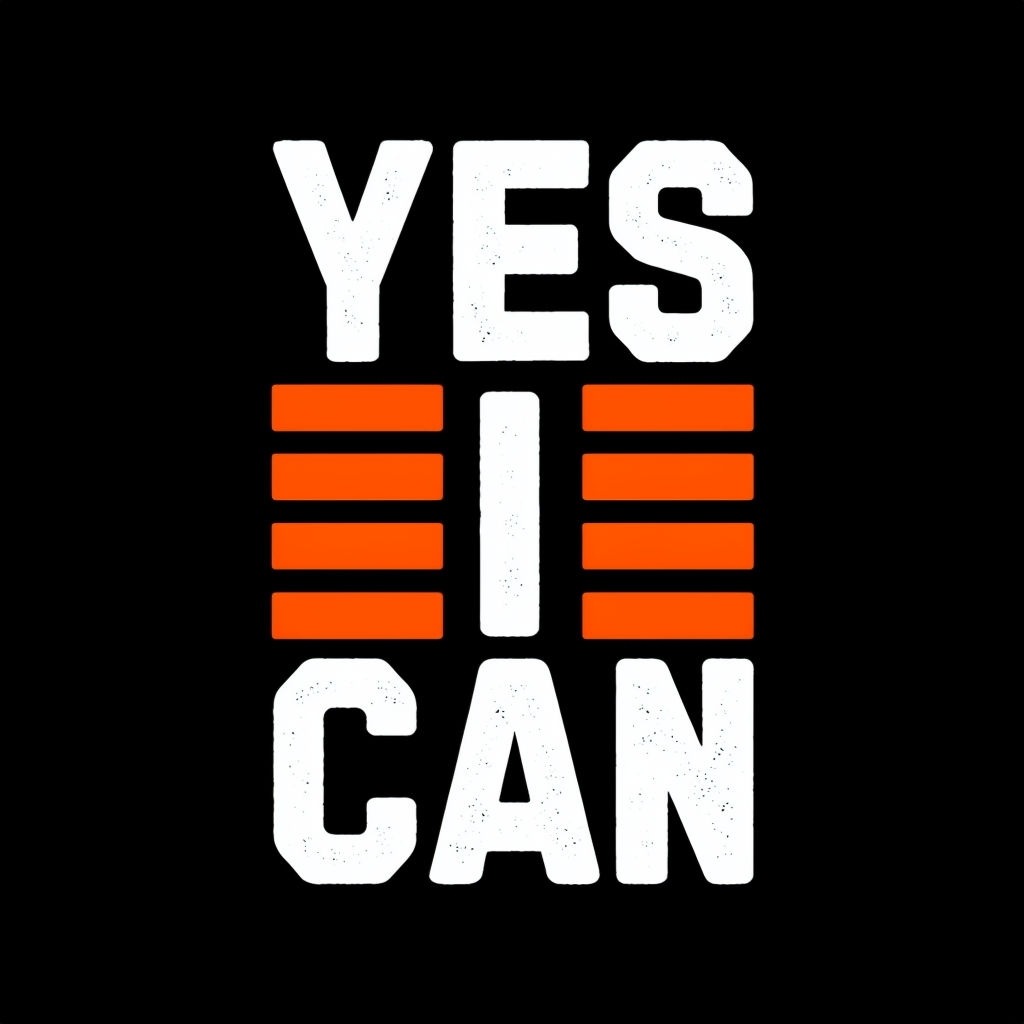 Motivational 'YES I CAN' Graphic Design T-Shirt