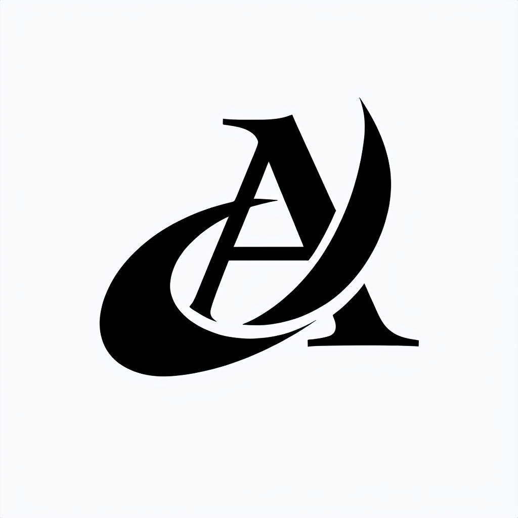 Sleek Modern Letter A Logo Design with Dynamic Black Shapes Logo