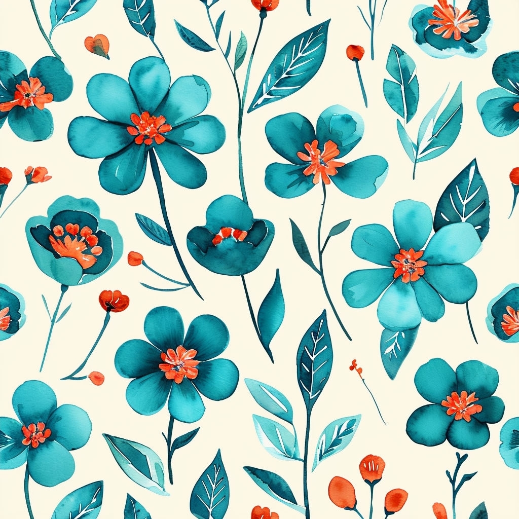 Vibrant Watercolor Floral Seamless Pattern for Textile Design