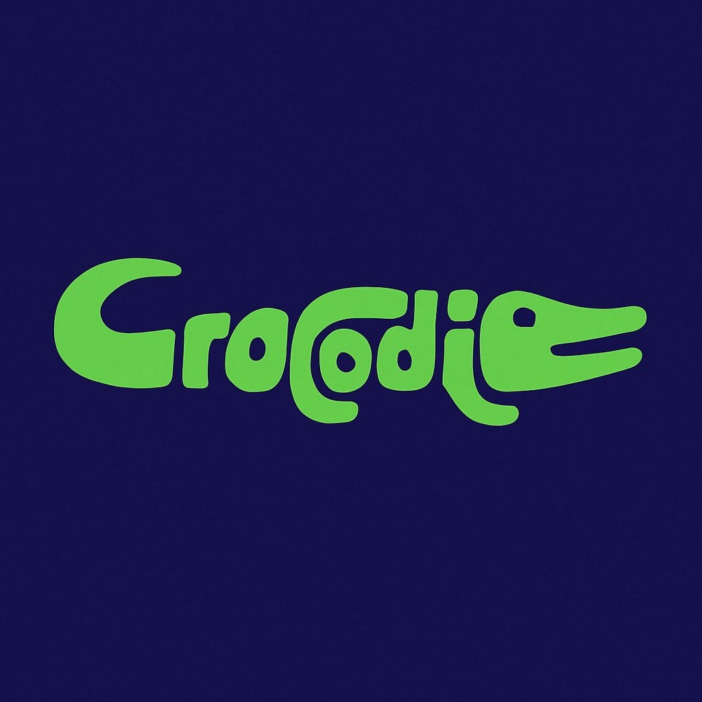 Playful Croodies Crocodile-Themed Minimalist Logo Design