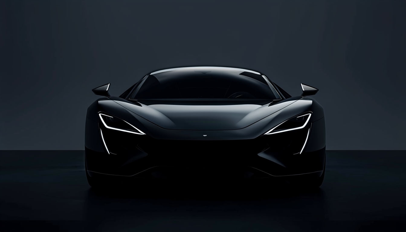 Sleek Black Car Minimalist Photograph for Virtual Backgrounds