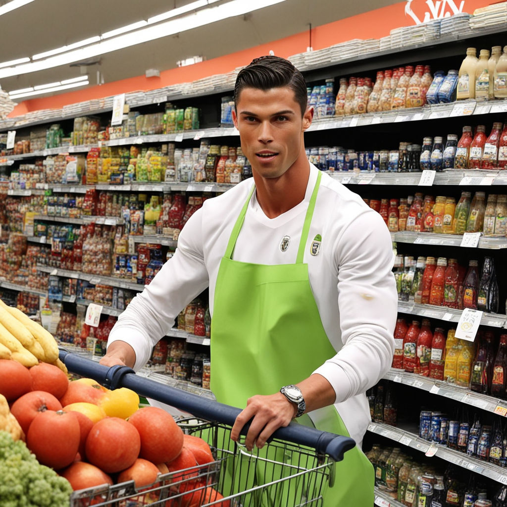 Cristiano Ronaldo working at a supermarket by FP7 Studio™ - Playground