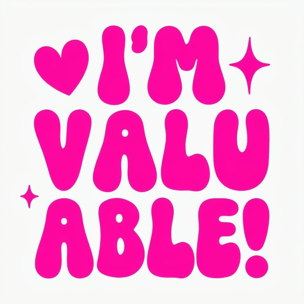 Bold Pink I'm Valuable Playful Text Design Mug