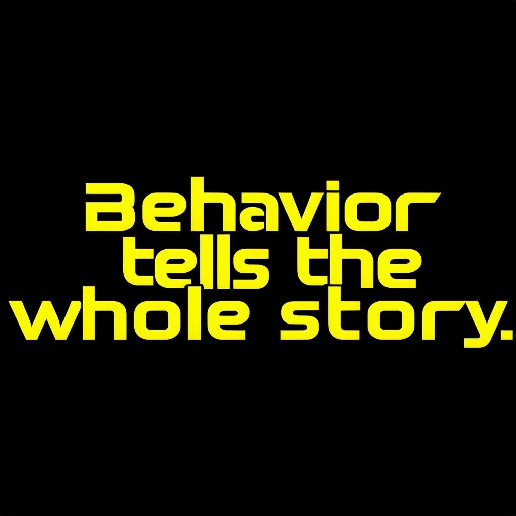 Modern Yellow Text Behavior tells the Whole Story T-shirt