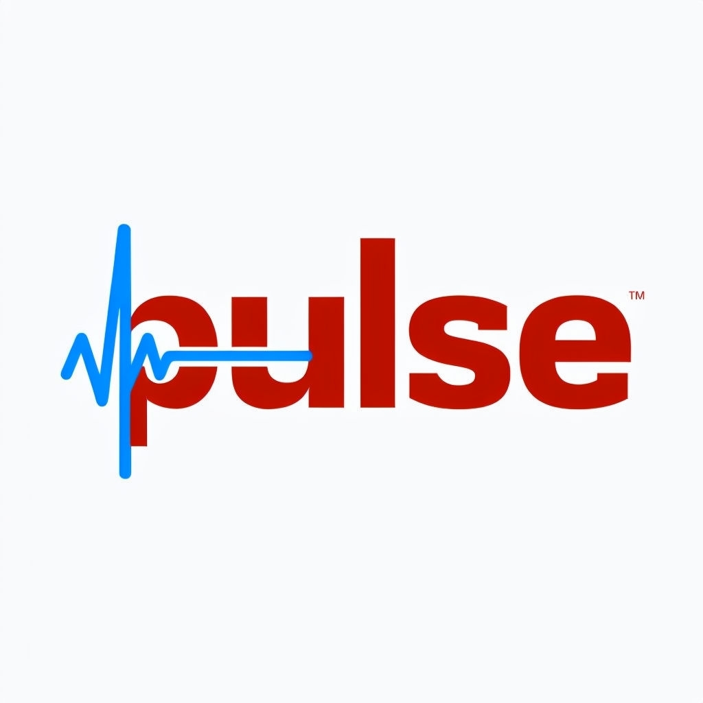Minimalist Pulse Fitness Logo with Heartbeat Line Design