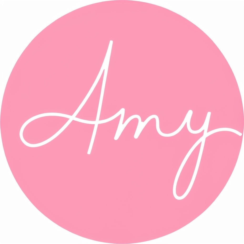 Minimalist Light Pink Amy Logo Design Sticker