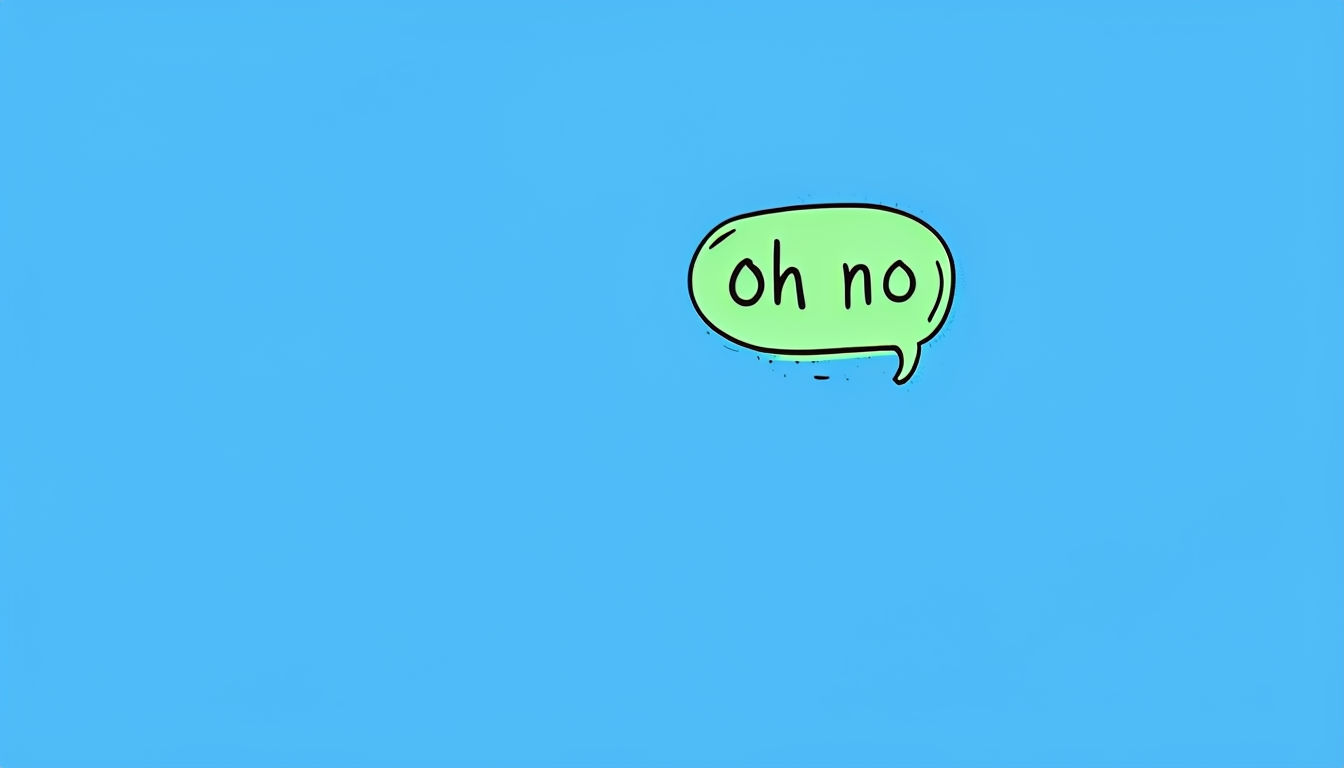 Minimalist 'Oh No' Speech Bubble Illustration Art