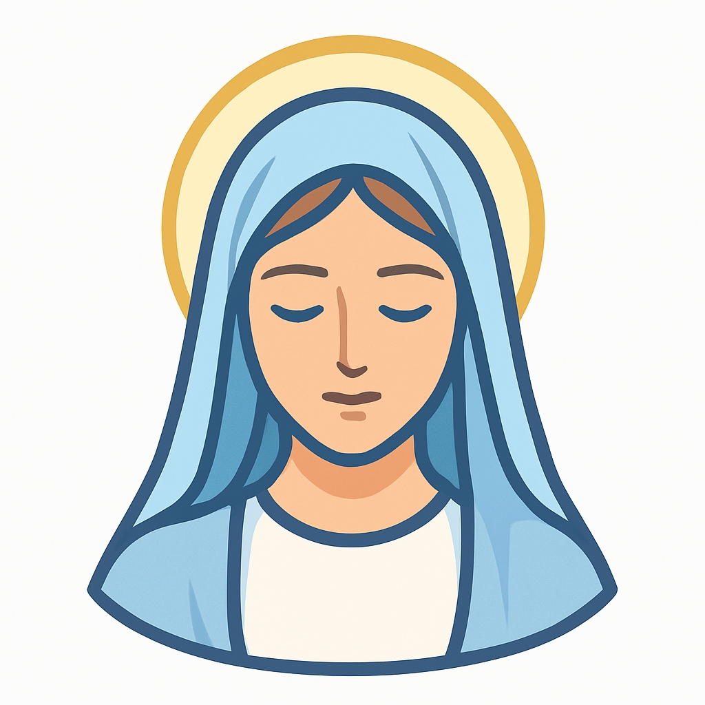 Serene Religious Figure Face with Halo Digital Art Sticker