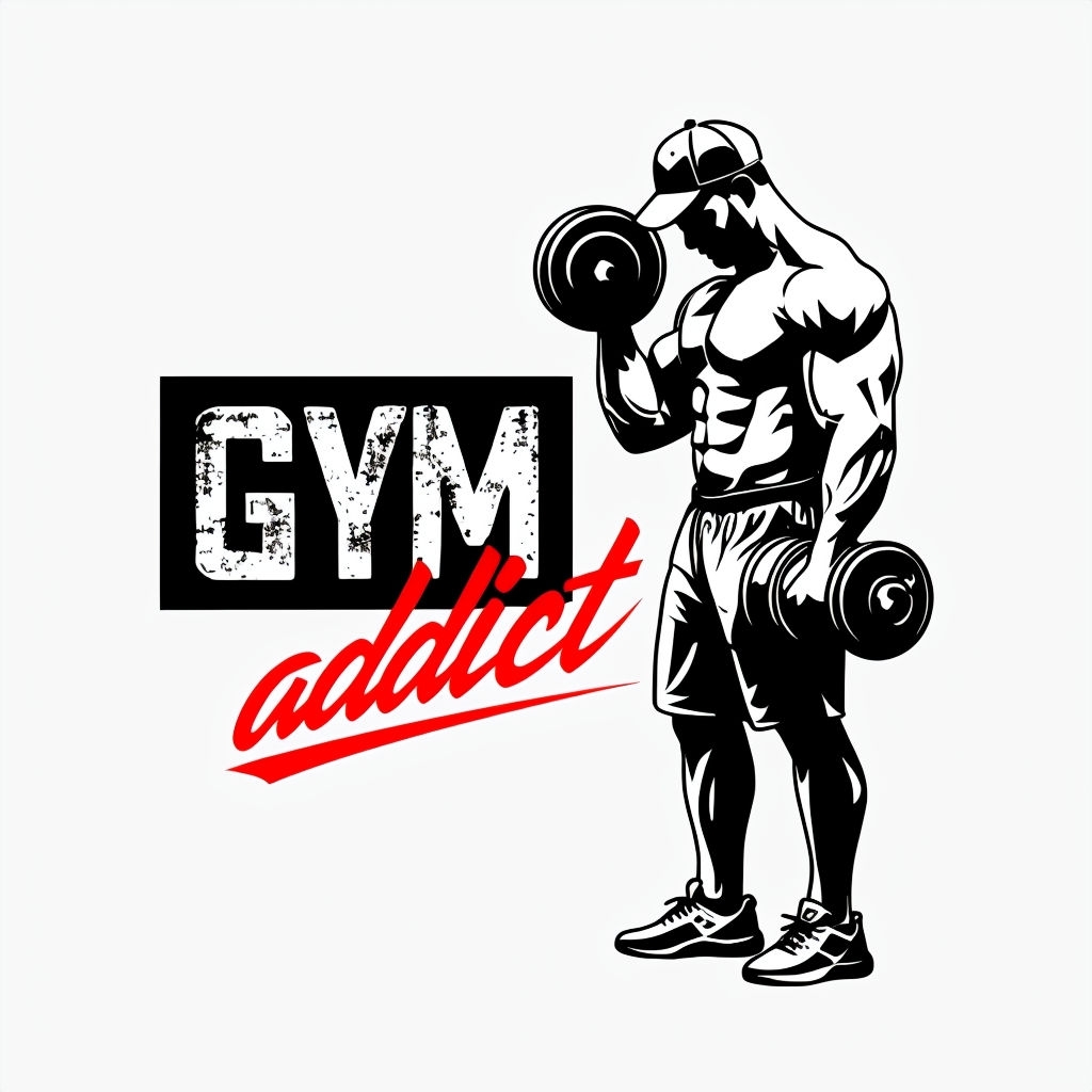 Bold Gym Addict Silhouette Weightlifting T-Shirt
