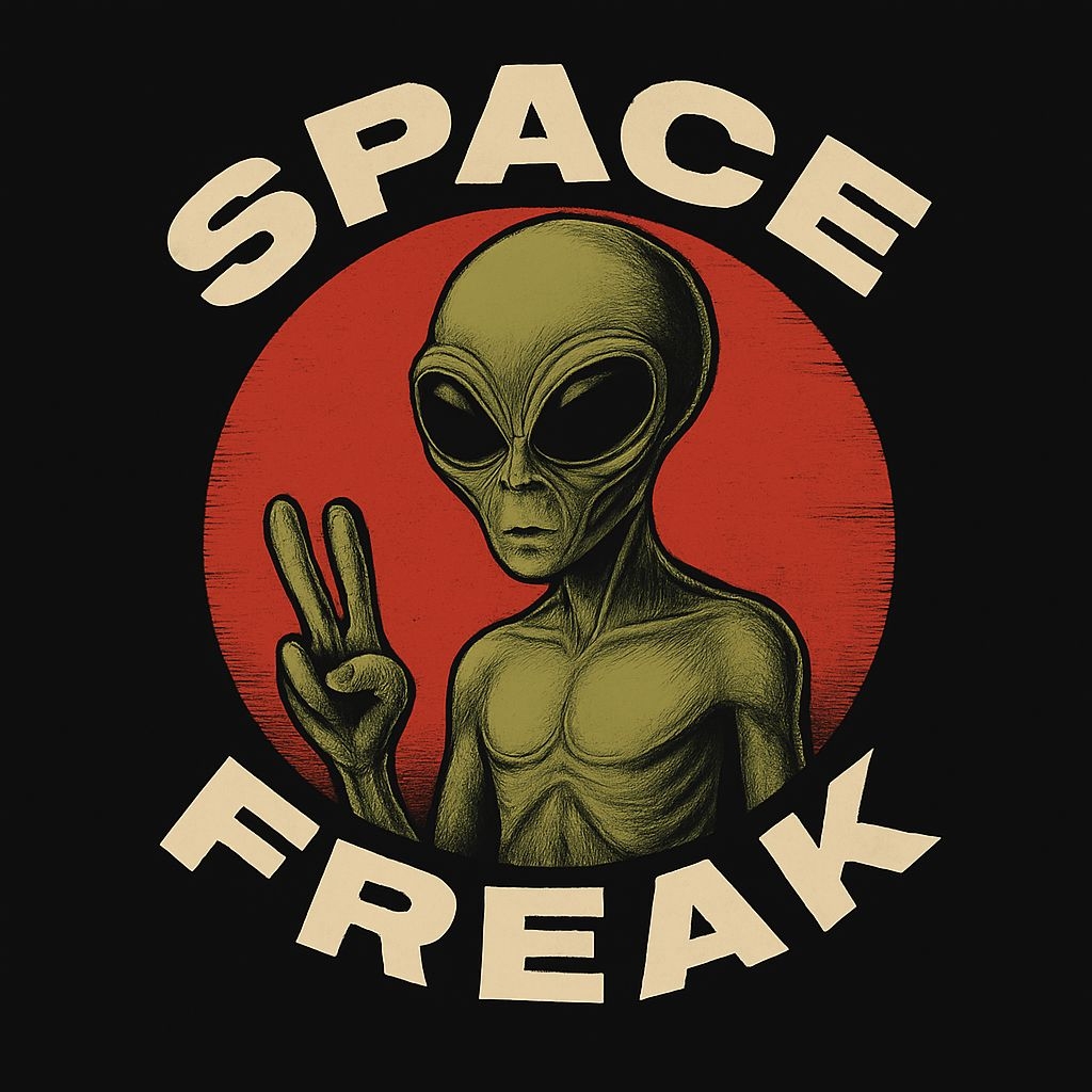 Vintage Alien Space Freak Illustration T-Shirt