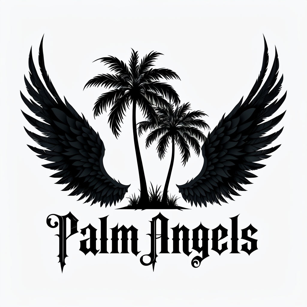 Palm Angels Logo with Palm Trees and Wings T-Shirt