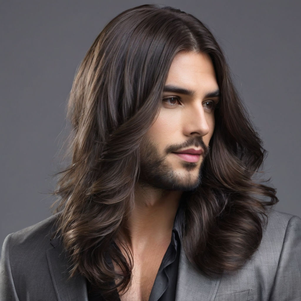 man with long black hair