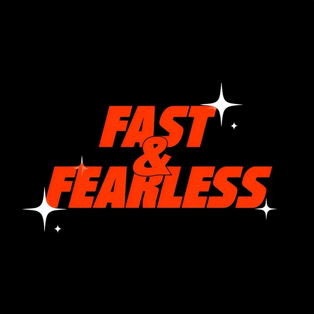 Bold FAST & FEARLESS Typographic Logo T-shirt
