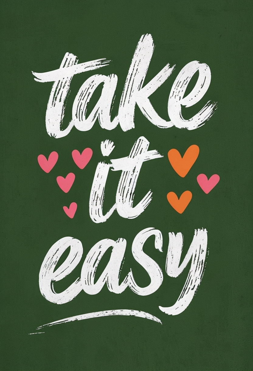 Take It Easy Motivational Graphic Design Poster