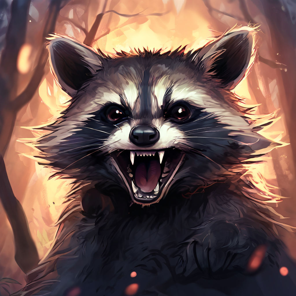 A beautiful image of an angry raccoon