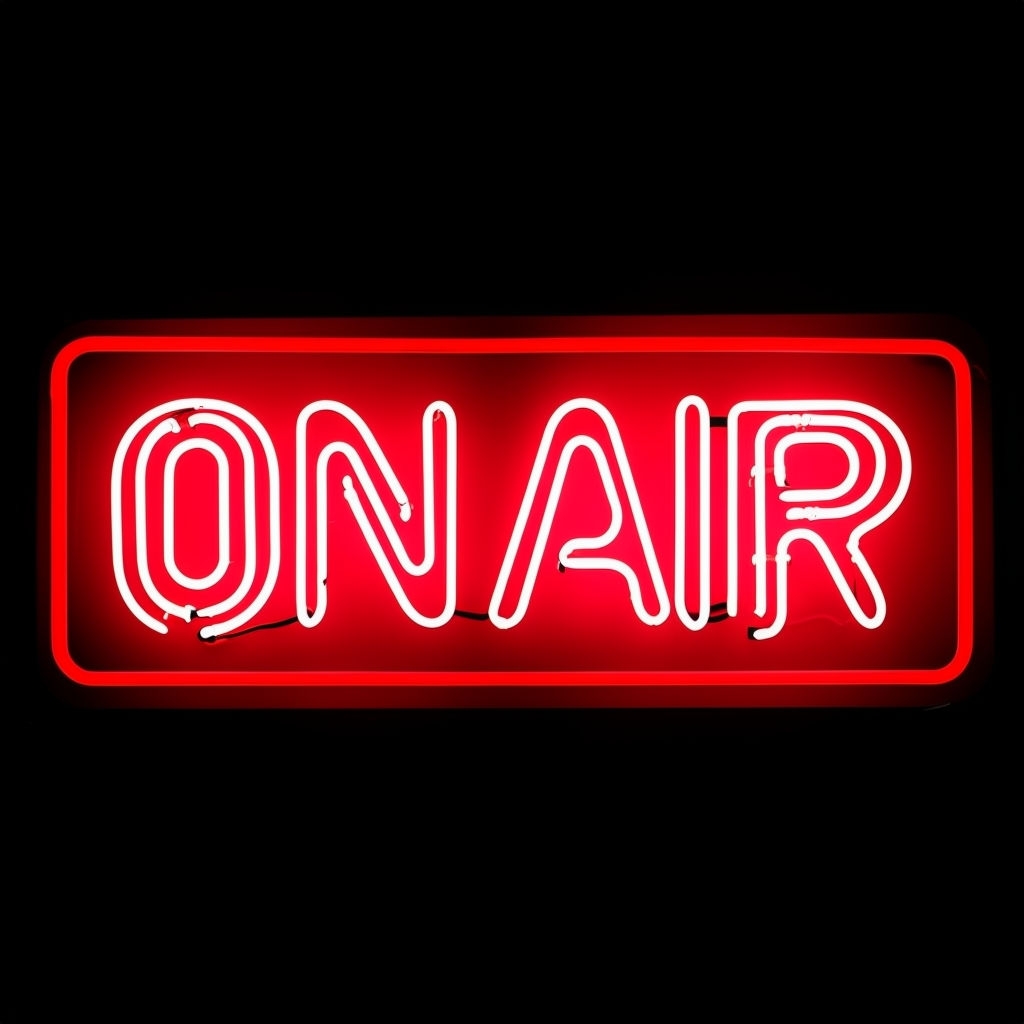 Bright Neon 'ON AIR' Sign Illustration Sticker