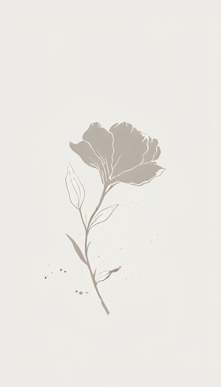 Elegant Minimalist Floral Silhouette Design for Phone Case Cover