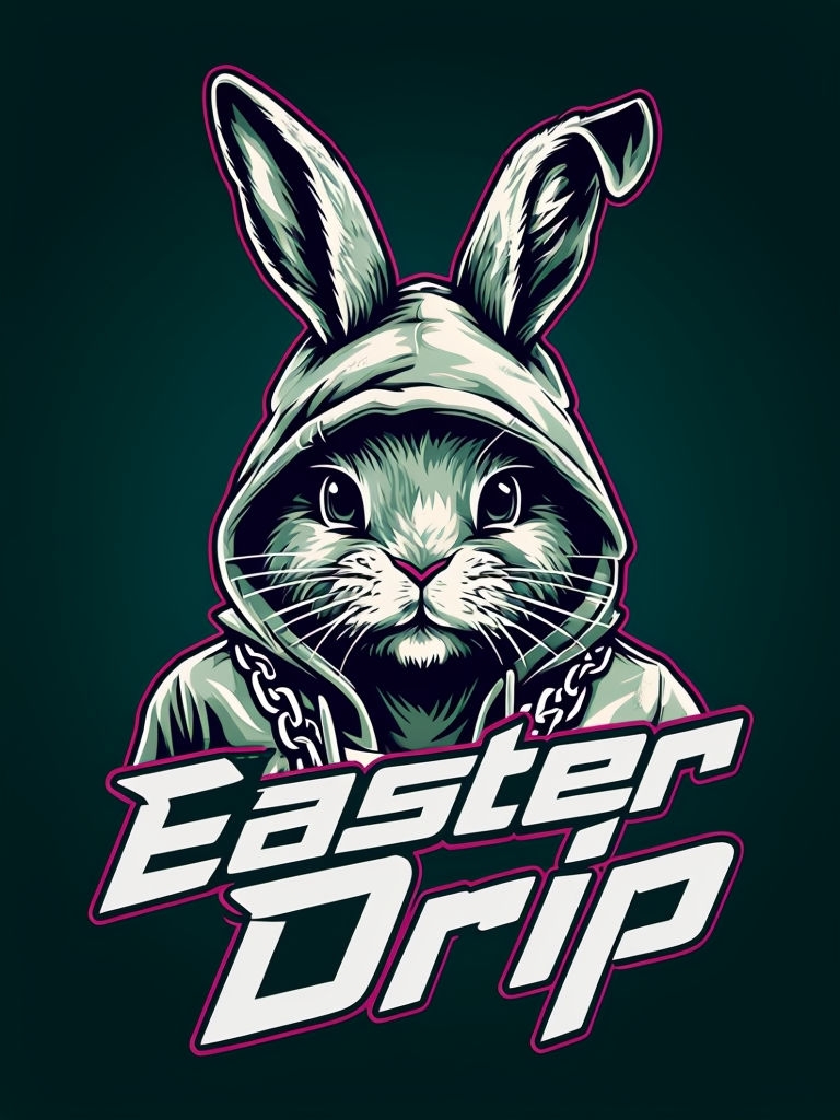 Easter Drip Urban Bunny Design for Trendy T-shirt