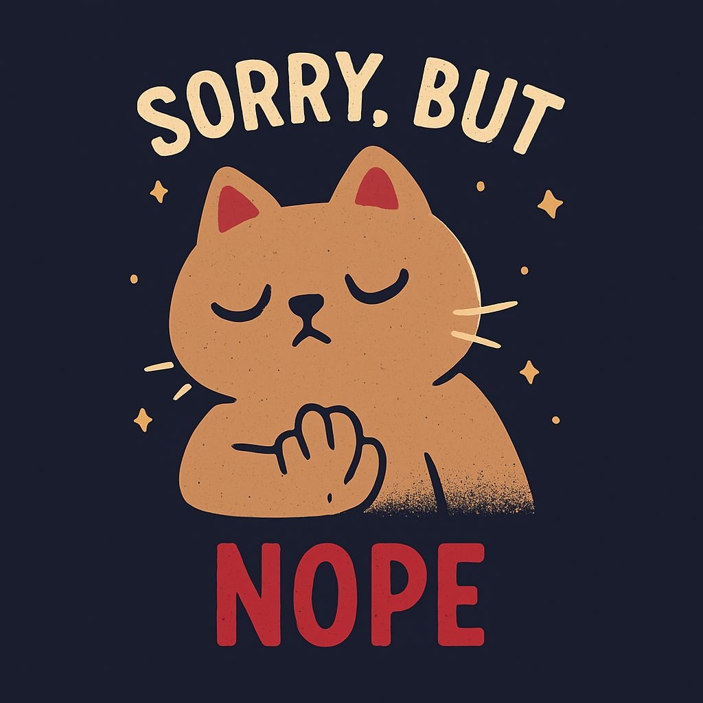 Playful Cat Sorry But Nope Humor T-Shirt