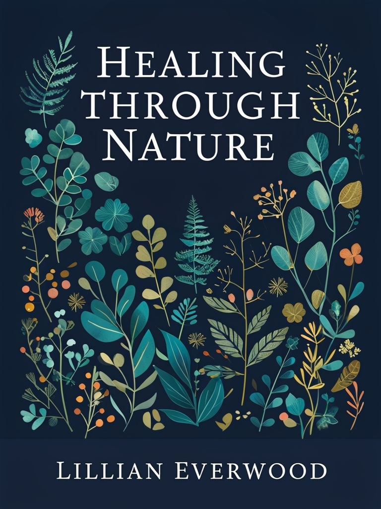 Elegant Healing Through Nature Book Cover Design for EBook Cover