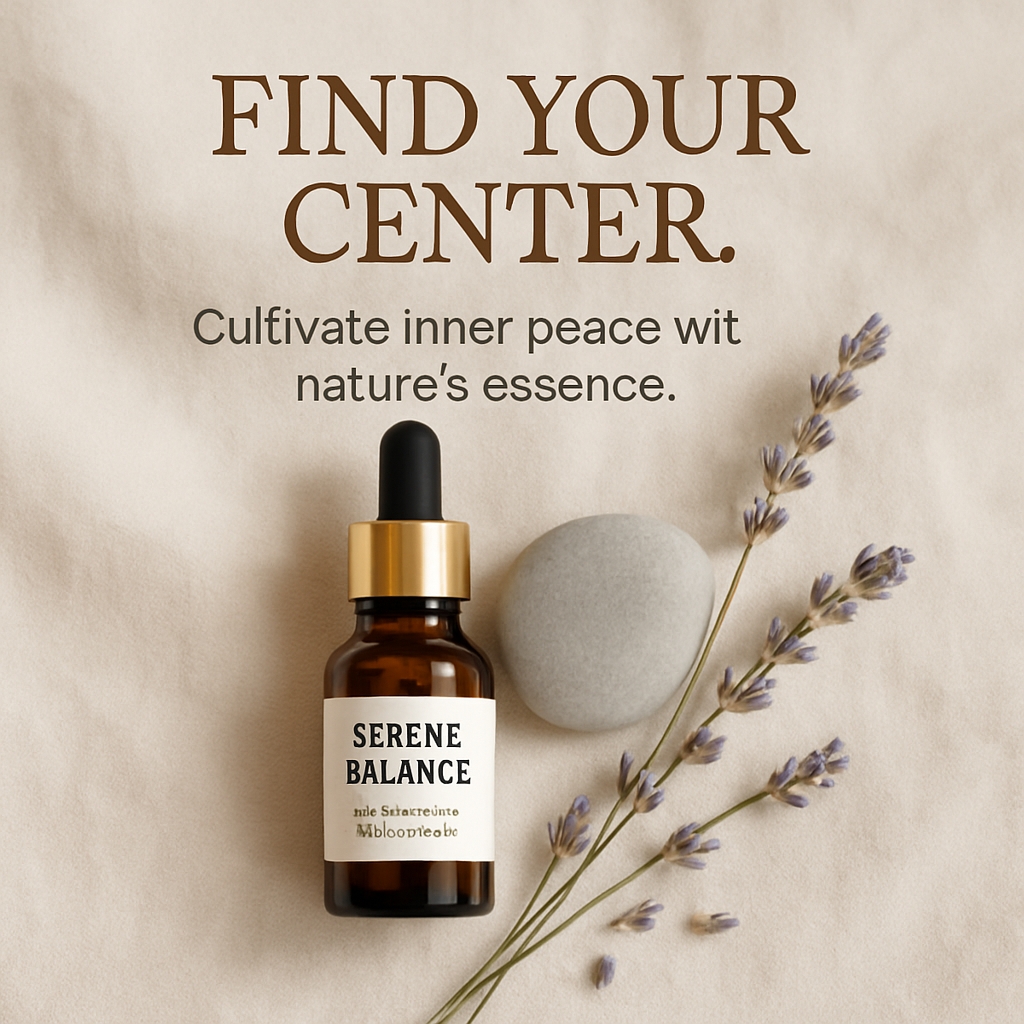 Serene Balance Natural Wellness Product Advertisement Poster