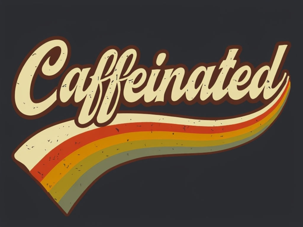 Vintage 'Caffeinated' Typography T-Shirt